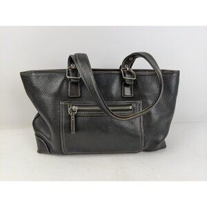 Coach Hampton 4465 Black Pebbled Leather Bag Tote Purse Handbag